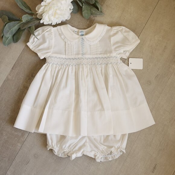 Vintage Smocked Dress Ivory Heirloom Feltman Brothers Special Occasion NWT